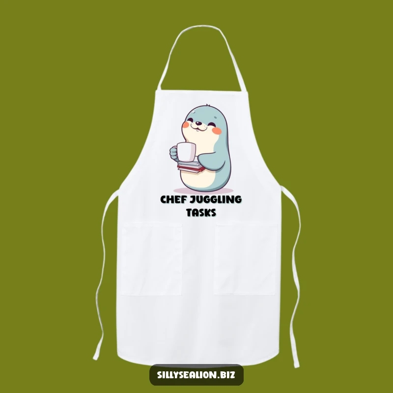 Funny Chef Sea Lion Apron: Cook with Balance and Humor