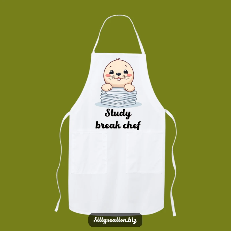 Funny Sea Lion Paper Peeker Apron: Serve Up Fun with Playful Pup Humor