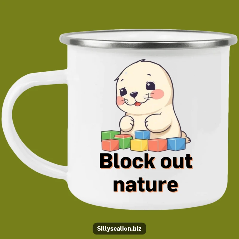 Durable Funny Sea Lion Pup Sorting Blocks Camping Mug - Adventure Ready Humor