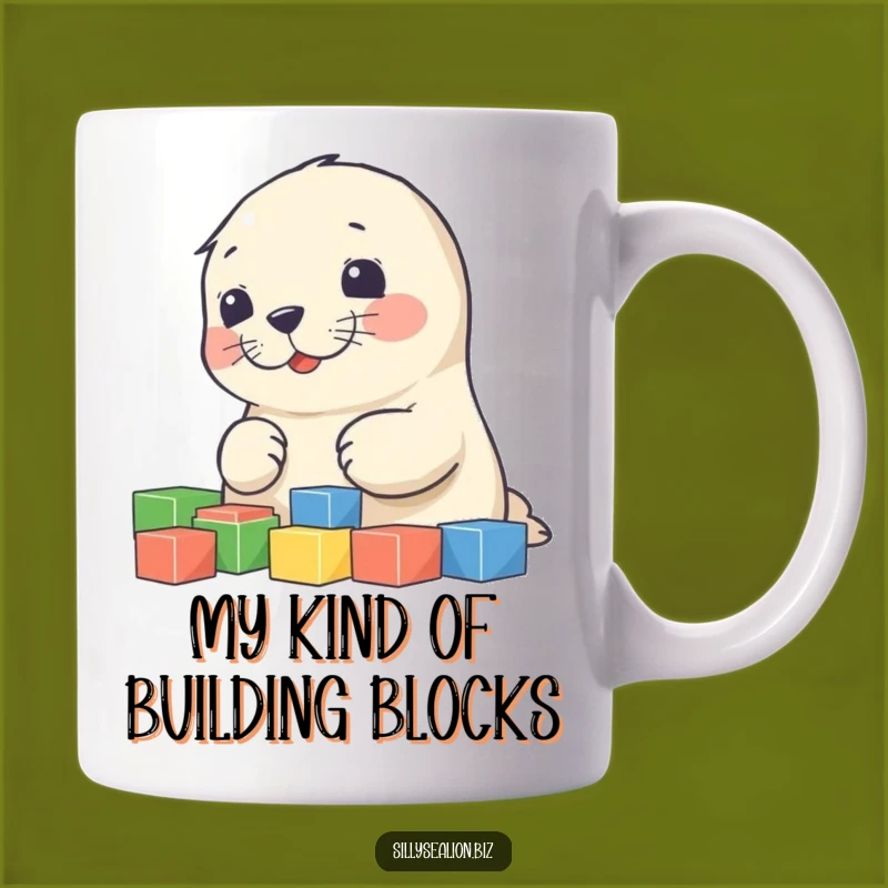 Funny Sea Lion Pup Sorting Blocks Mug - Adorable and Hilarious Gift for Animal Lovers
