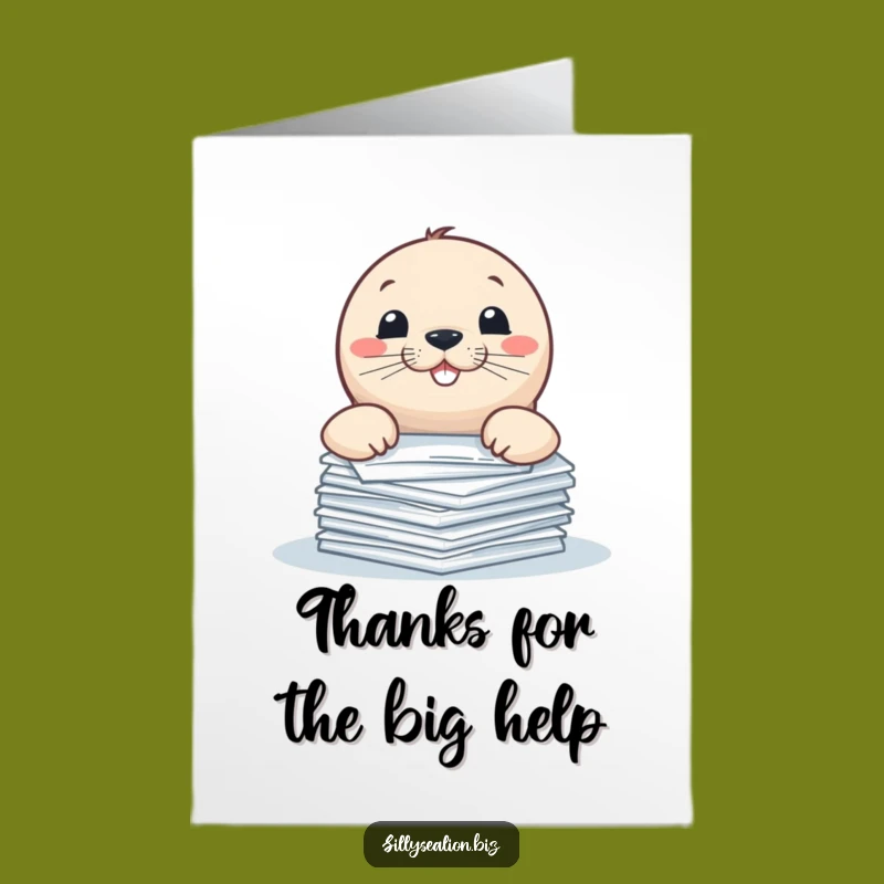 Free Printable Sea Lion Thank You Card: Paper Pup Grin - Witty Downloadable Gratitude!