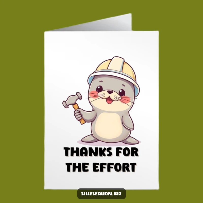 Free Printable Sea Lion Thank You Card: Handy Pup - Witty Downloadable Gratitude!