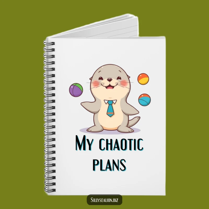Funny Sea Lion Juggler Notebook: Jot Down Ideas with Dapper Pup Flair