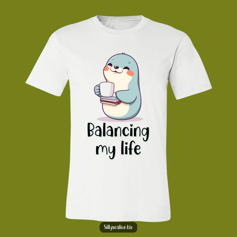 Funny Balanced Sea Lion T-Shirt: Hilarious Wear for the Juggling Professional