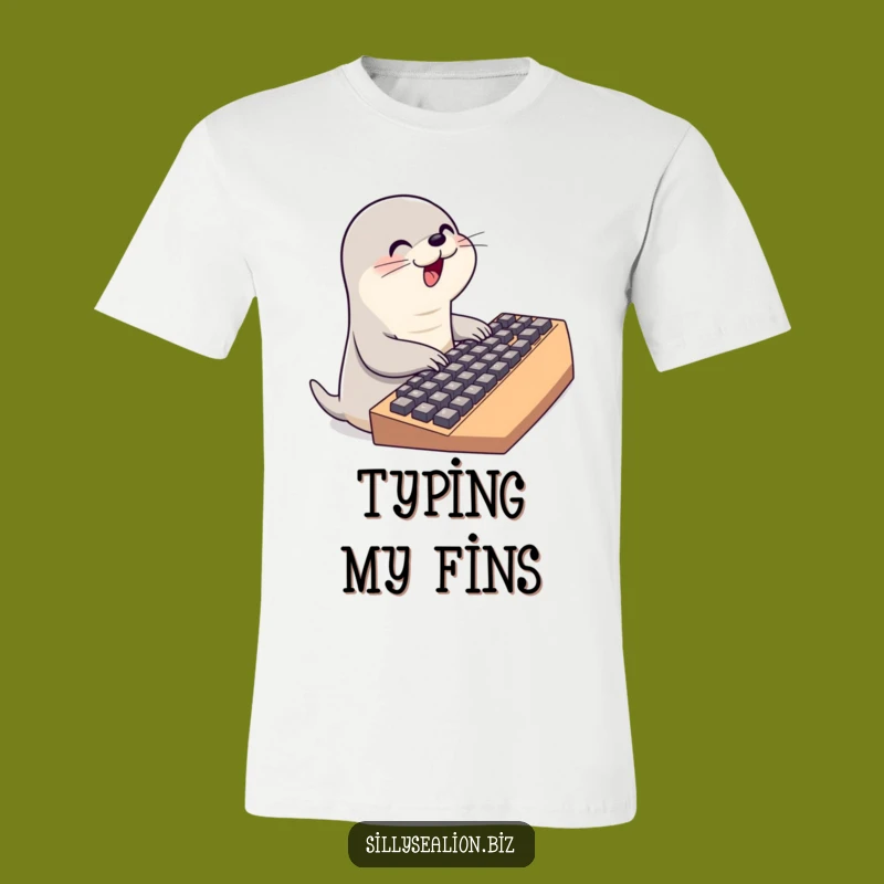 Funny Typing Sea Lion T-Shirt: Express Your Enthusiasm for Keyboards and Comedy